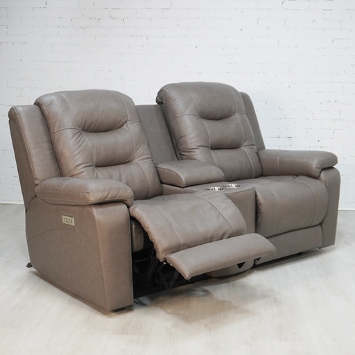 [FURN_8161] Leighton Power Reclining Loveseat w/ Console and Power Headrest and Lumbar