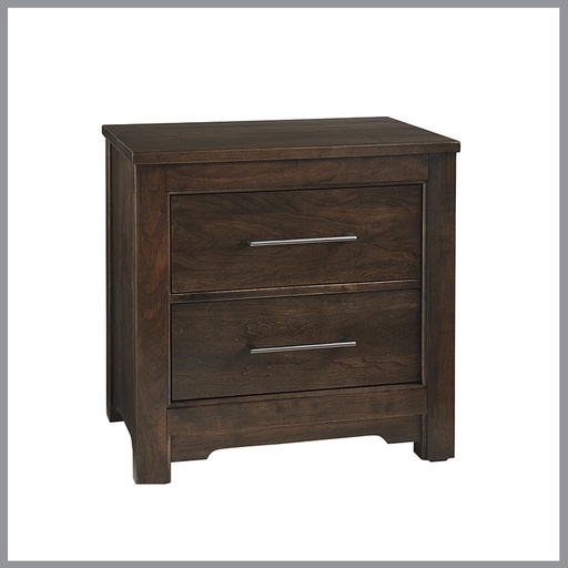 [FURN_8530] Crafted Cherry 2 Drawer Nightstand